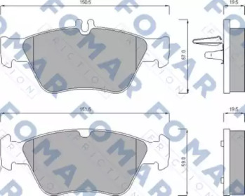 FOMAR FRICTION fo637781 -  Комплект тормозных колодок, дисковый тормоз